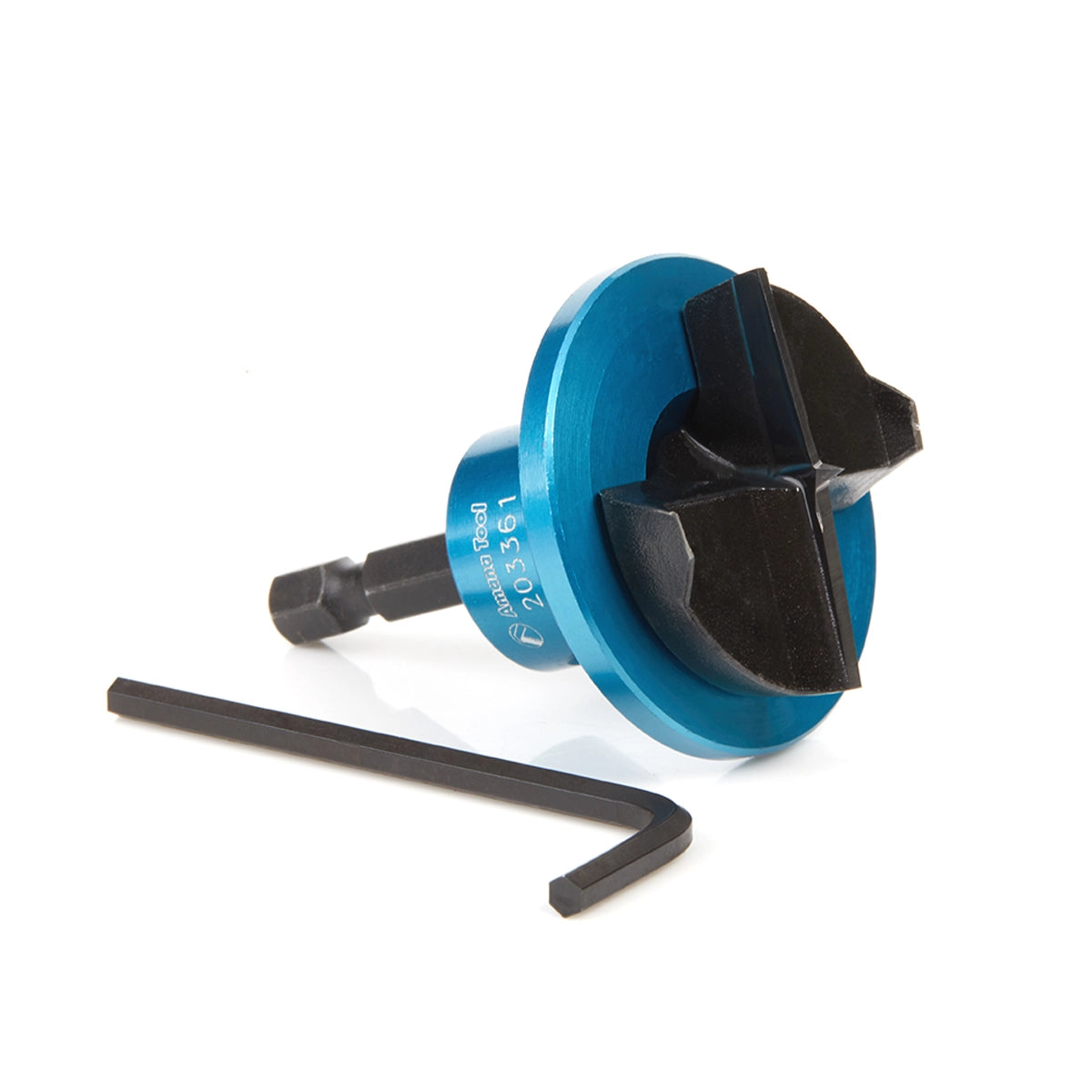 Carbide Tipped 2 Wing Hinge Boring Bit with Spurs with Adjustable Depth-Stop 35mm Dia x 1/4 Inch Quick Release Hex Shank