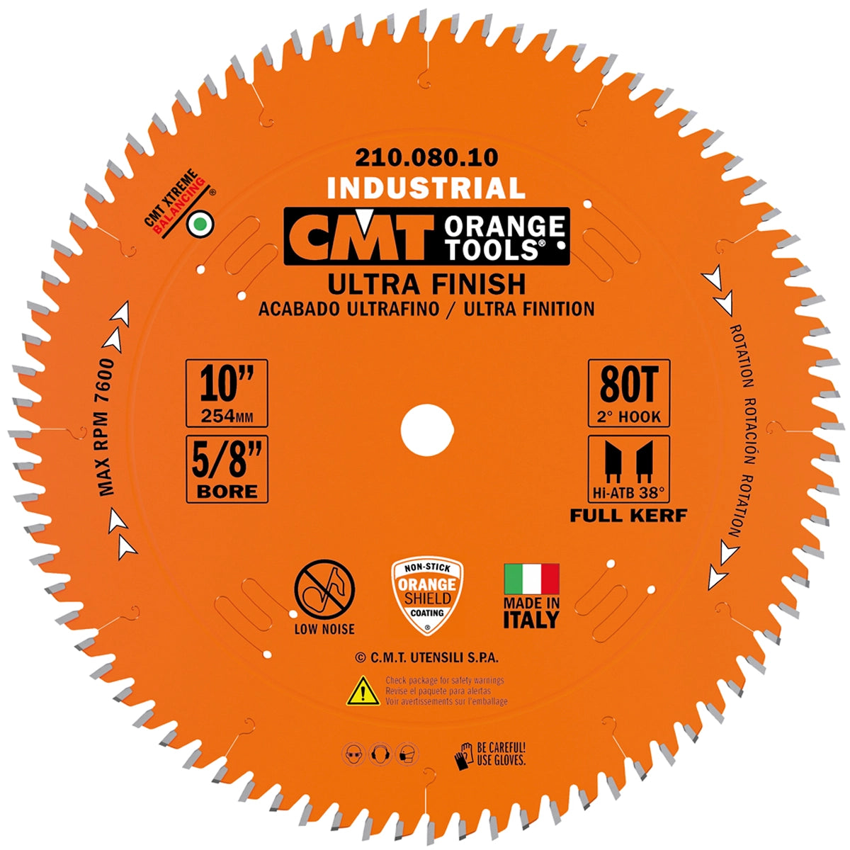Ultra Finish-Plywood & Melamine 10"X0.126/0.087X5/8" T=80 HI-ATB