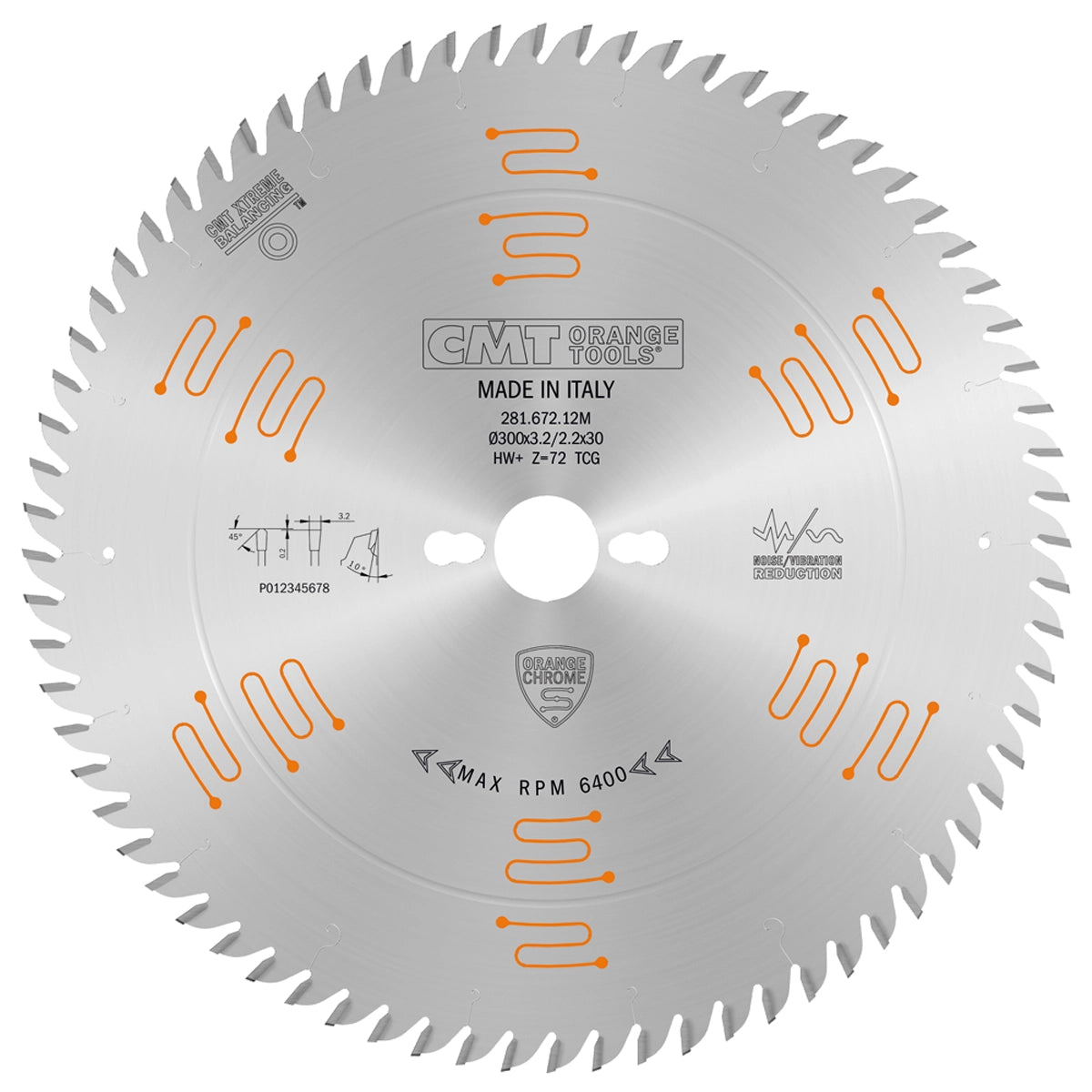300mm 72 Tooth 30mm Arbour Chrome Coated Blade
