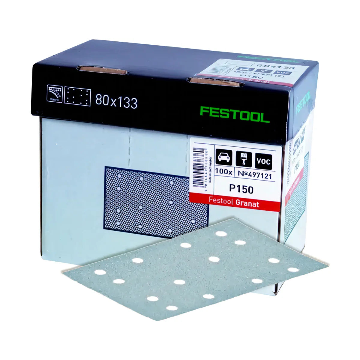 Festool Schleifmittel Granat P320 – 80x133 Mm, 100 Stück, Für Lacke & Harte Untergründe