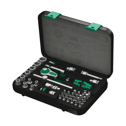 Wera Tools 05003535001 8100 SA 4 Zyklop Speed Ratchet 41 Piece Set - 1/4" Drive - Imperial