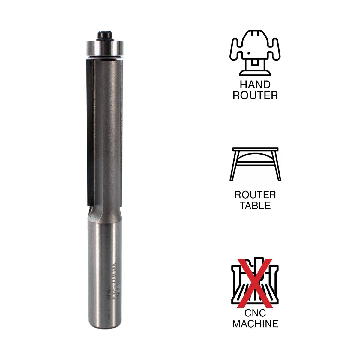 Whiteside WH2408 Flush Trim Bit 1/2 "SH, 1/2"CD, 2 "CL