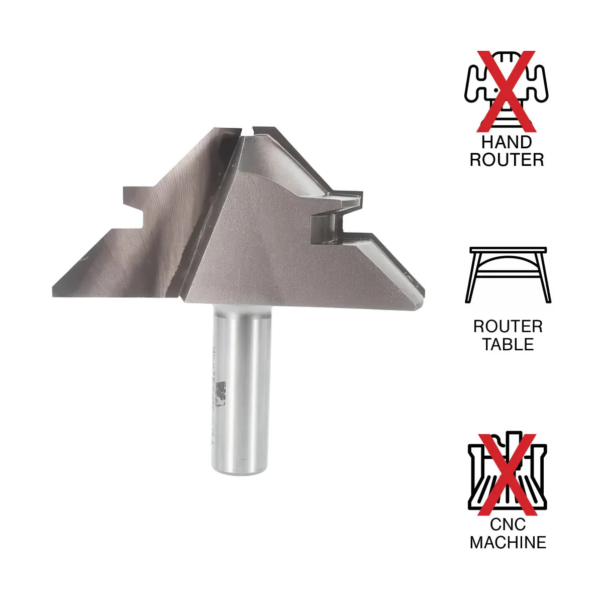 Whiteside WH3360 45° Lock Miter Glue Joint Bit 1/2 "SH, 3-1/8"LD