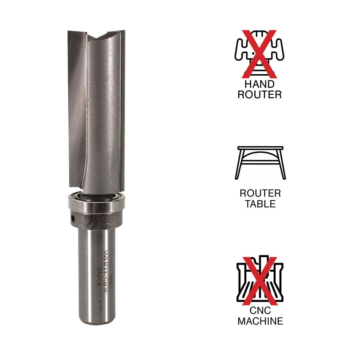 Whiteside WH3023 Template Bit 1/2"SH, 3/4"CD, 2"CL