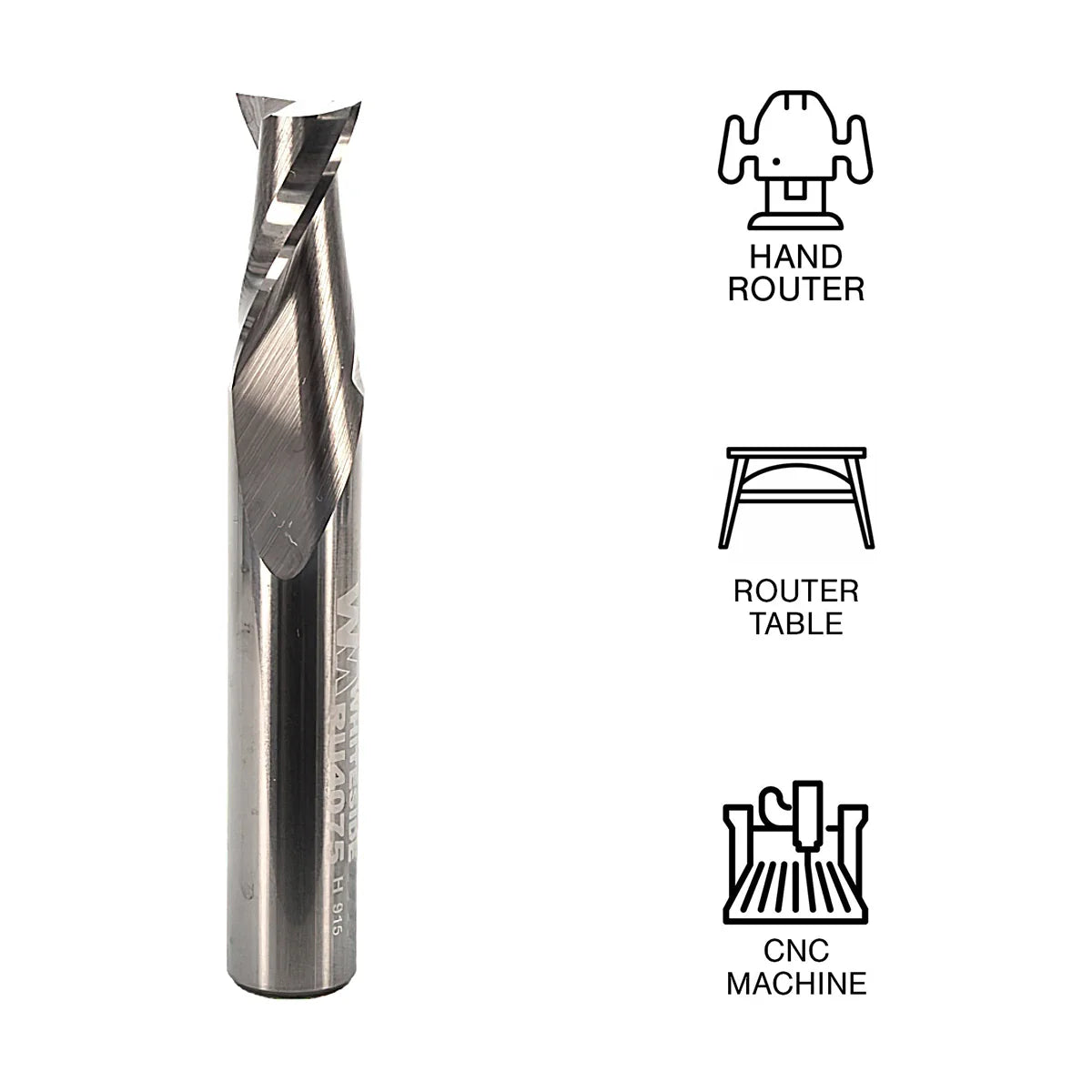 Whiteside WHRU4075 Up Cut Spiral Bit 3/8"SH, 3/8CD, 3/4"CL