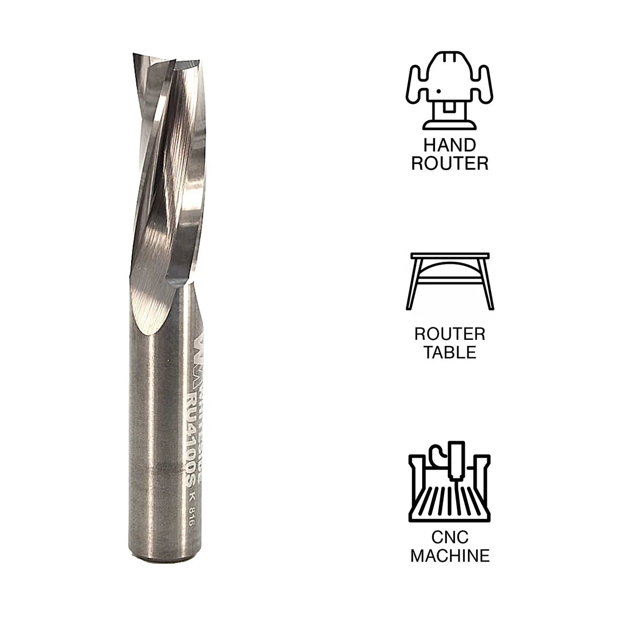 Whiteside WHRU4100S Slow Up Cut Spiral Bit 3/8"SH, 3/8CD, 1"CL