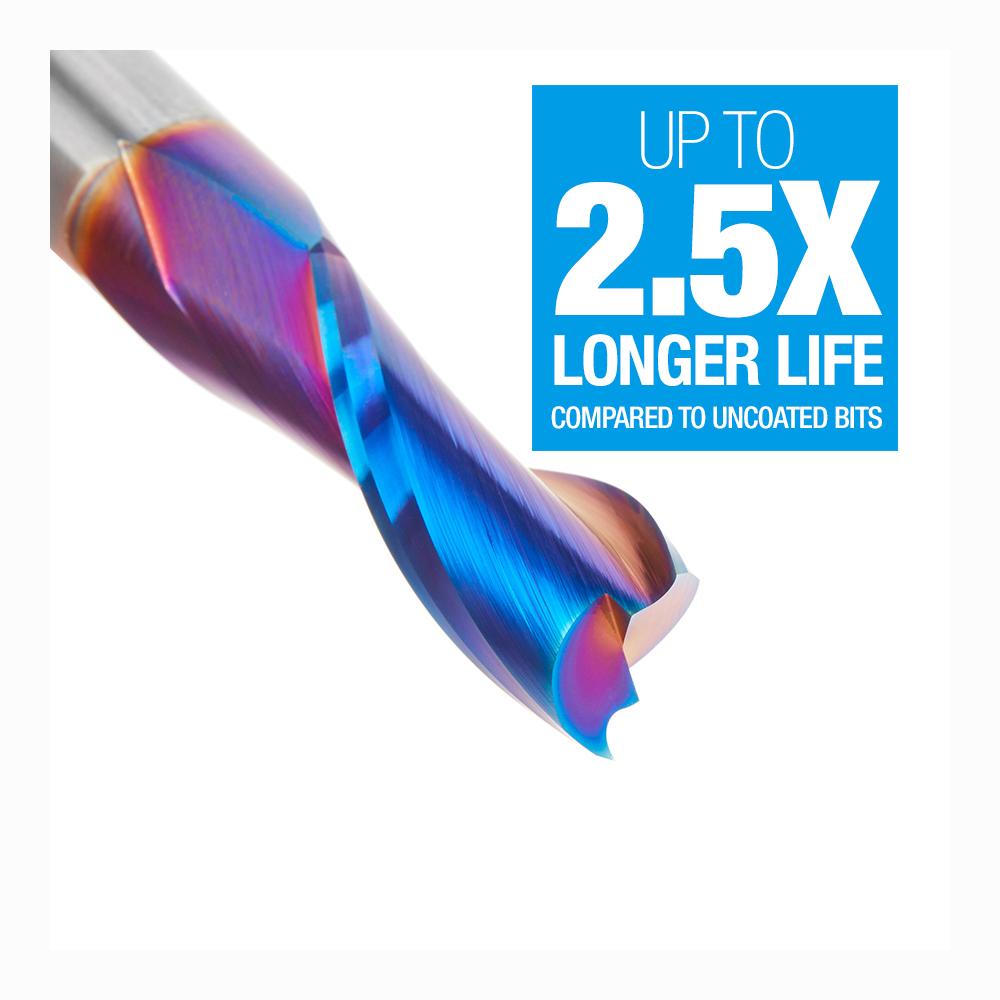 Amana Tool Solid Carbide Spektra™ Extreme Tool Life Coated Spiral Plunge 1/2 Diameter x 1-1/4 x 1/2 Inch Shank