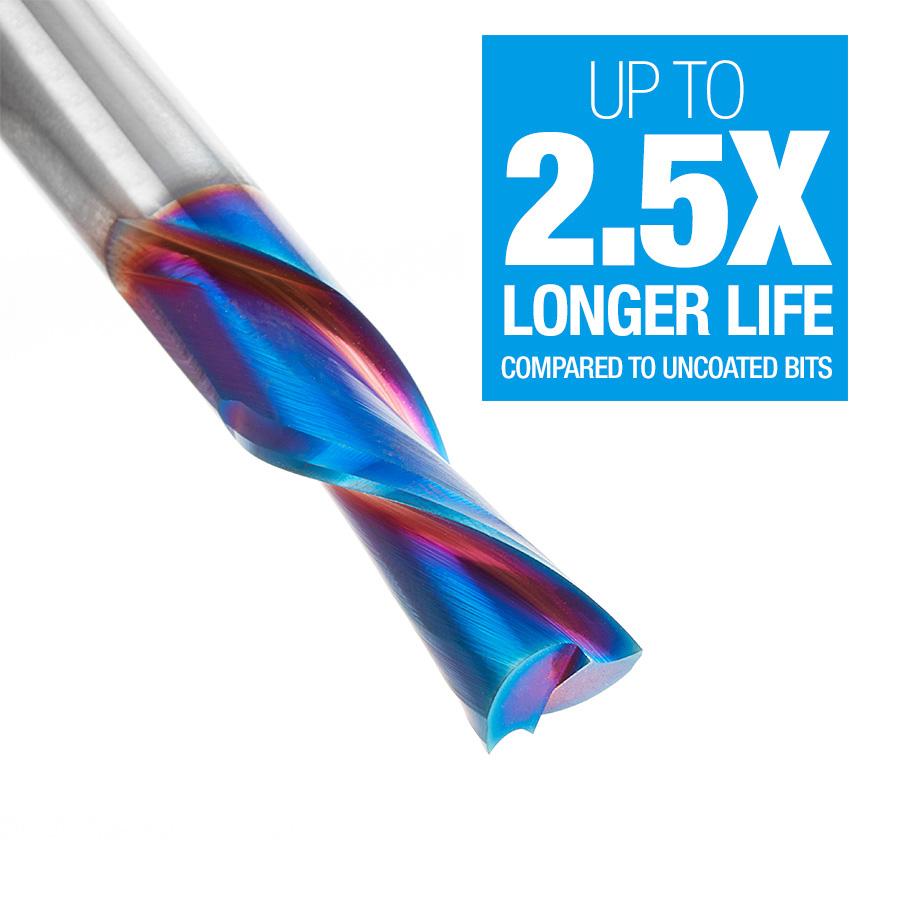 Amana Tool Solid Carbide Spektra™ Extreme Tool Life Coated Spiral Plunge 3/8 Diameter x 1 x 3/8 Inch Shank