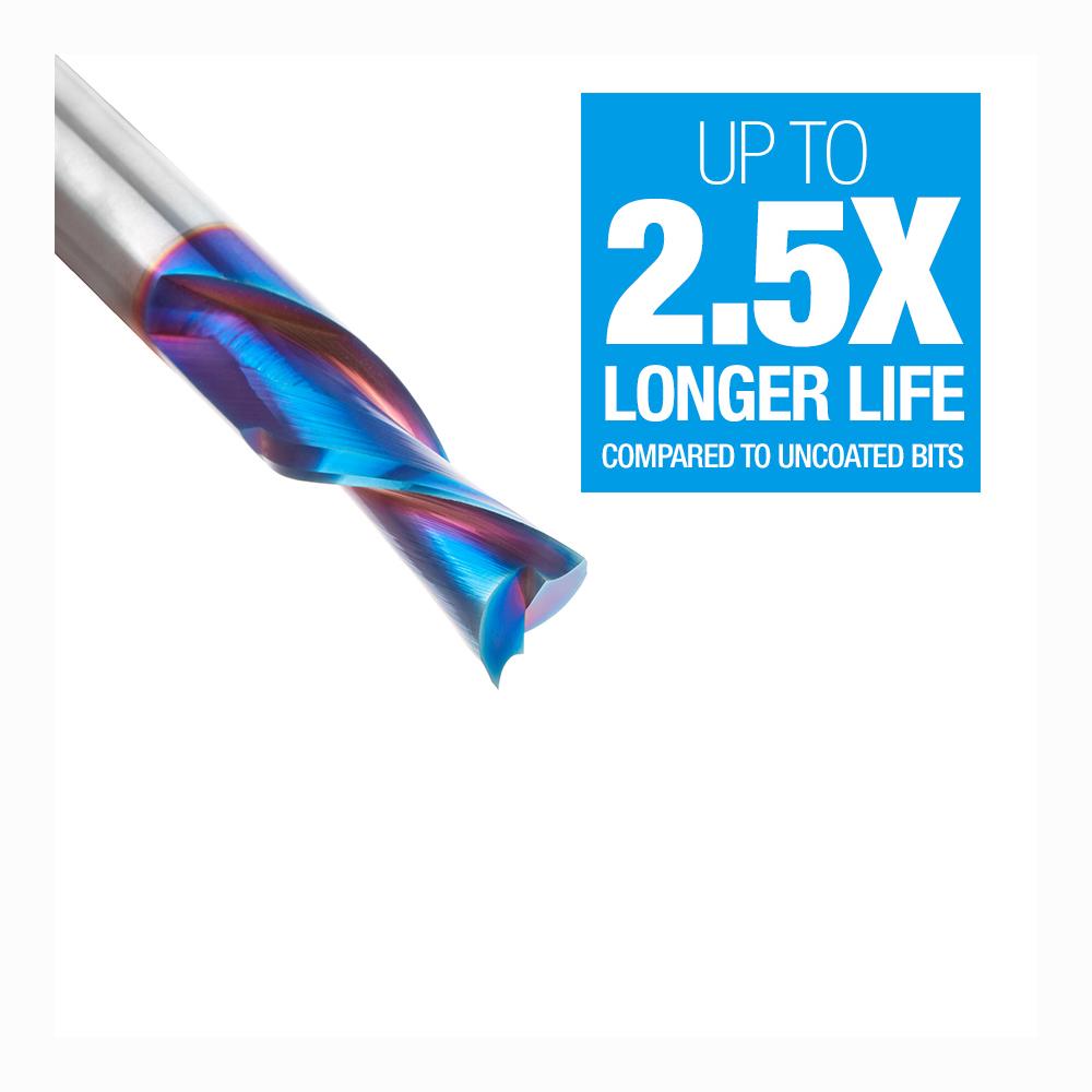 Amana Tool Solid Carbide Spektra™ Extreme Tool Life Coated Spiral Plunge 1/2 Diameter x 1-1/4 x 1/2 Inch Shank