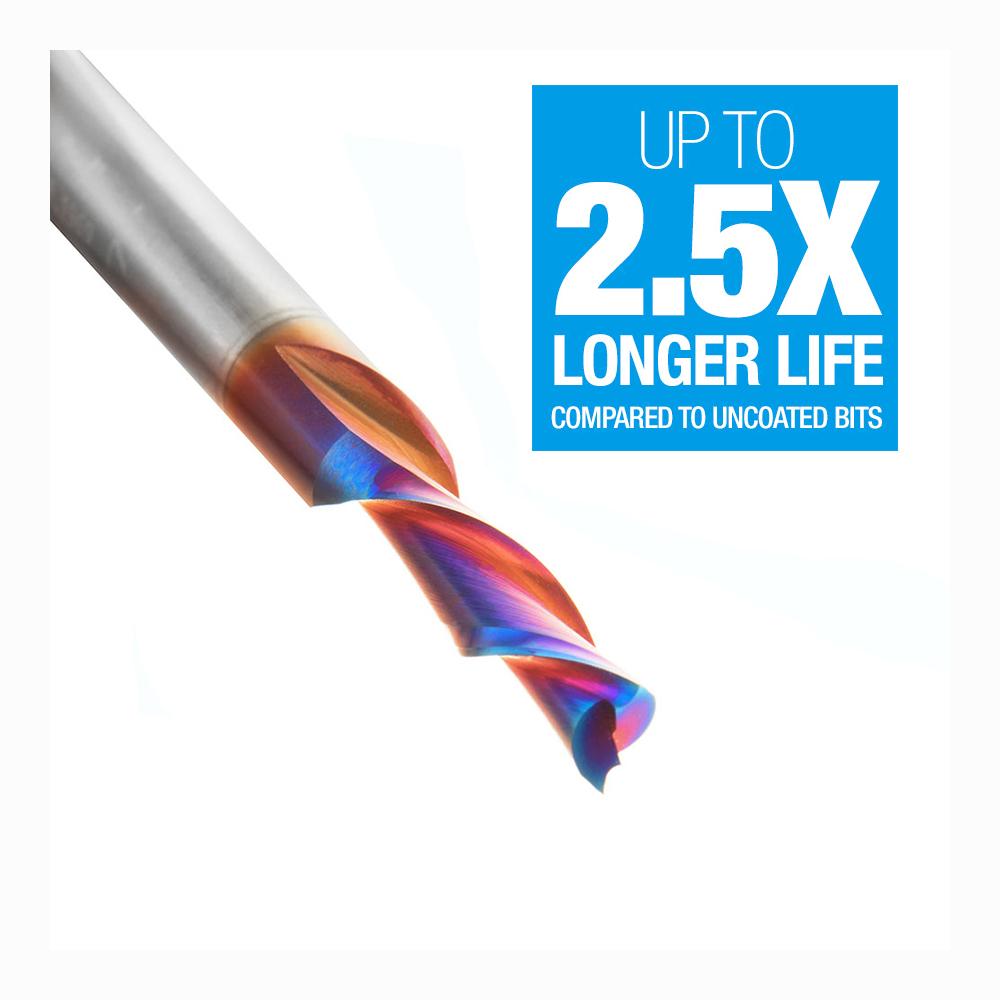 Amana Tool Solid Carbide Spektra™ Extreme Tool Life Coated Spiral Plunge 5mm (.1969") Diameter x 3/4 x 1/4 Inch Shank