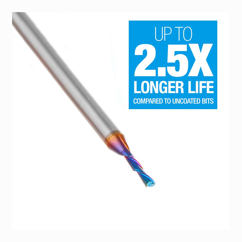 Amana Tool Solid Carbide Spektra™ Extreme Tool Life Coated Spiral Plunge 1/16 Diameter x 1/4 x 1/8 Inch Shank