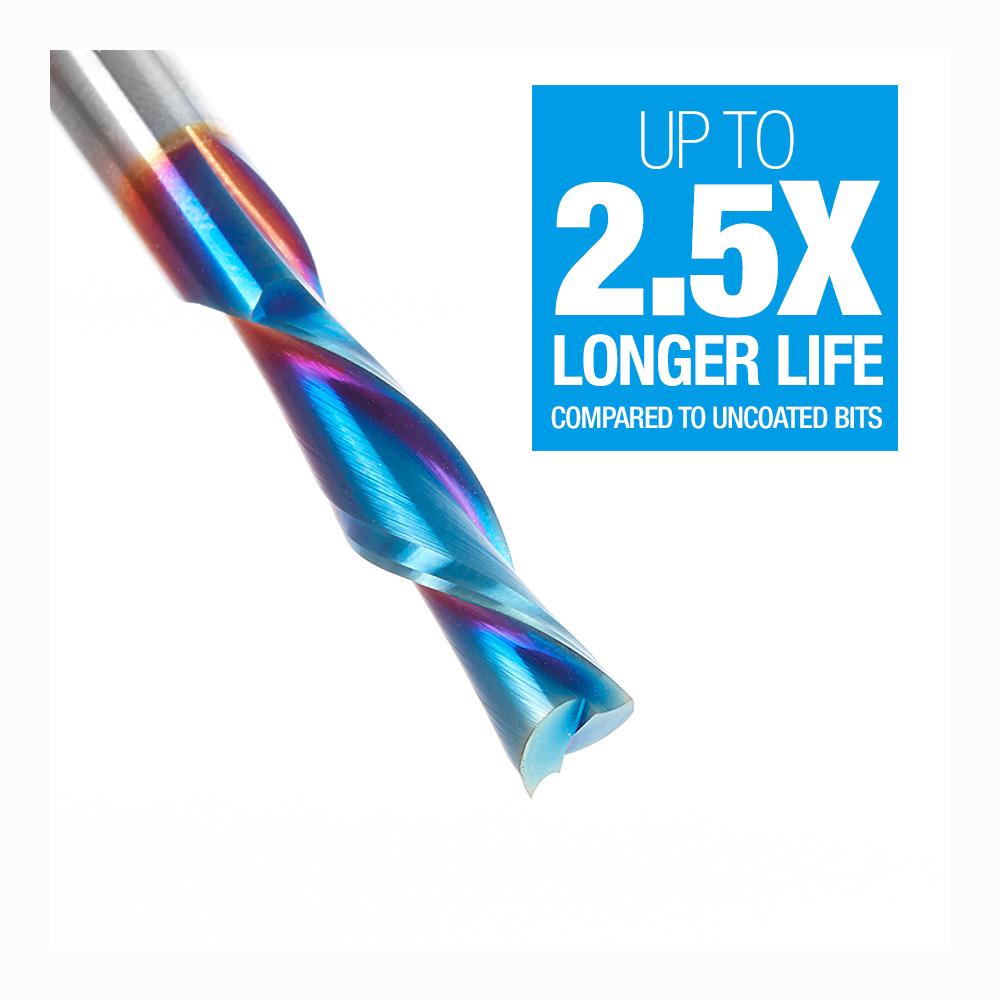 Amana Tool Solid Carbide Spektra™ Extreme Tool Life Coated Spiral Plunge 1/4 Diameter x 1 x 1/4 Inch Shank