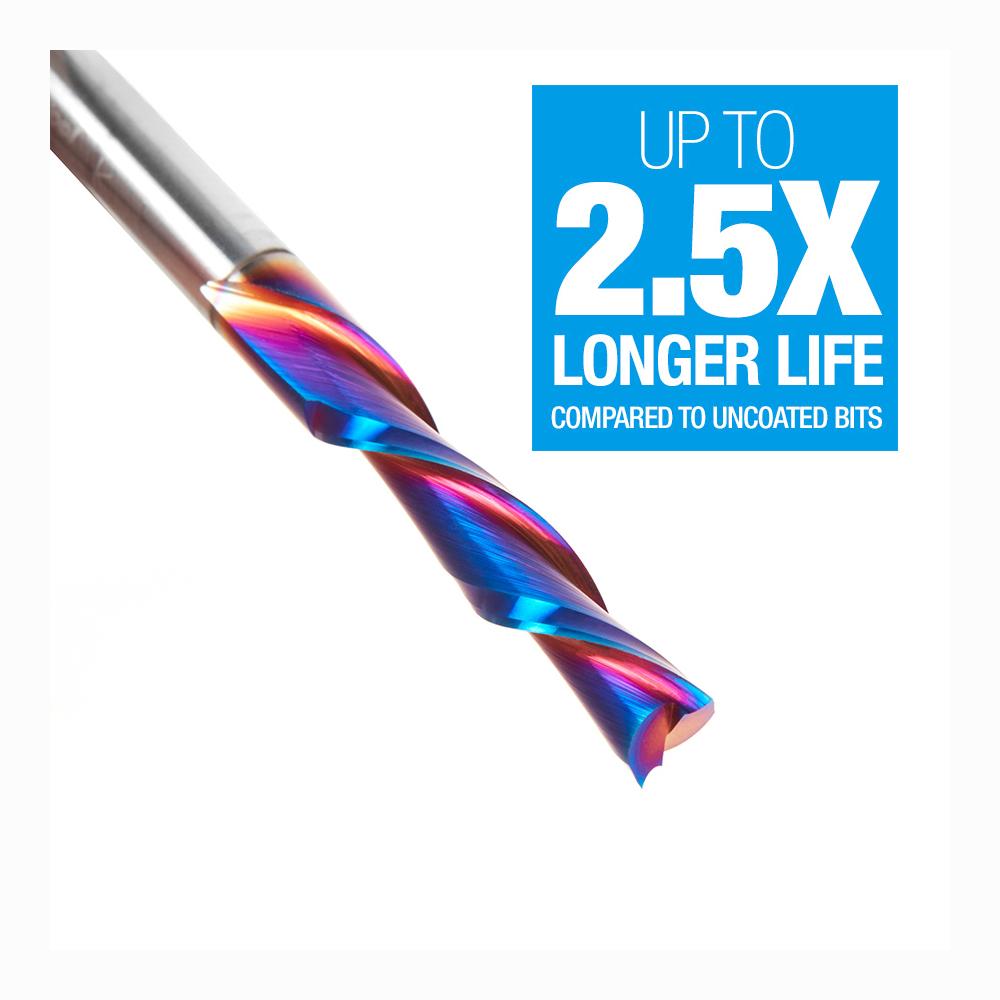 Amana Tool Solid Carbide Spektra™ Extreme Tool Life Coated Spiral Plunge 1/4 Diameter x 1-1/4 x 1/4 Inch Shank