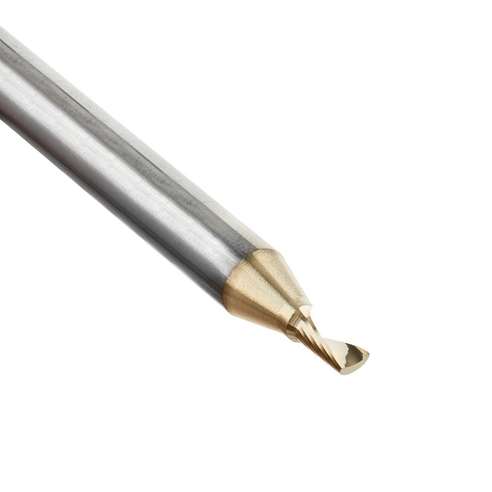 Amana Tool Solid Carbide CNC Spiral 'O' Flute, Aluminum Cutting 3/16 Diameter x 3/8 x 1/4 Shank Up-Cut ZrN Coated Router Bit