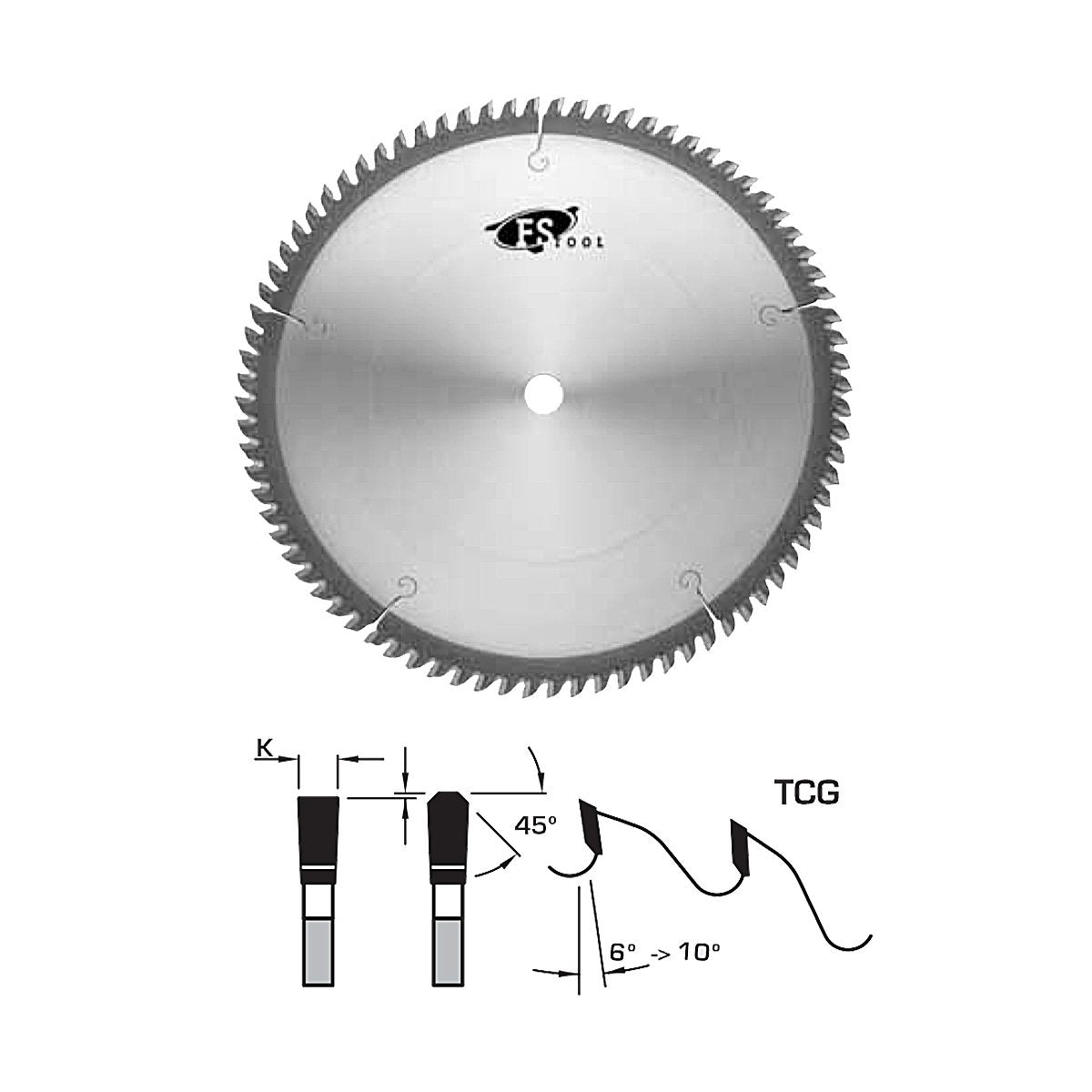 FS Tool Fine Cross Cut Saw Blade 10" 80 Tooth 5/8" Bore