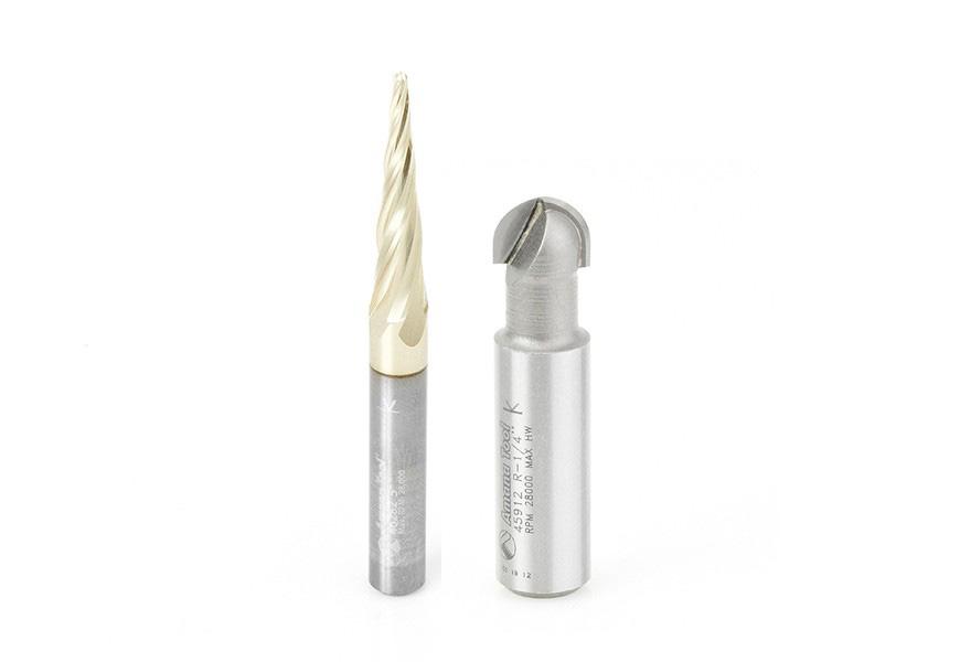 Axiom Precision 2pc CNC Carving Bit Set by Amana Tool