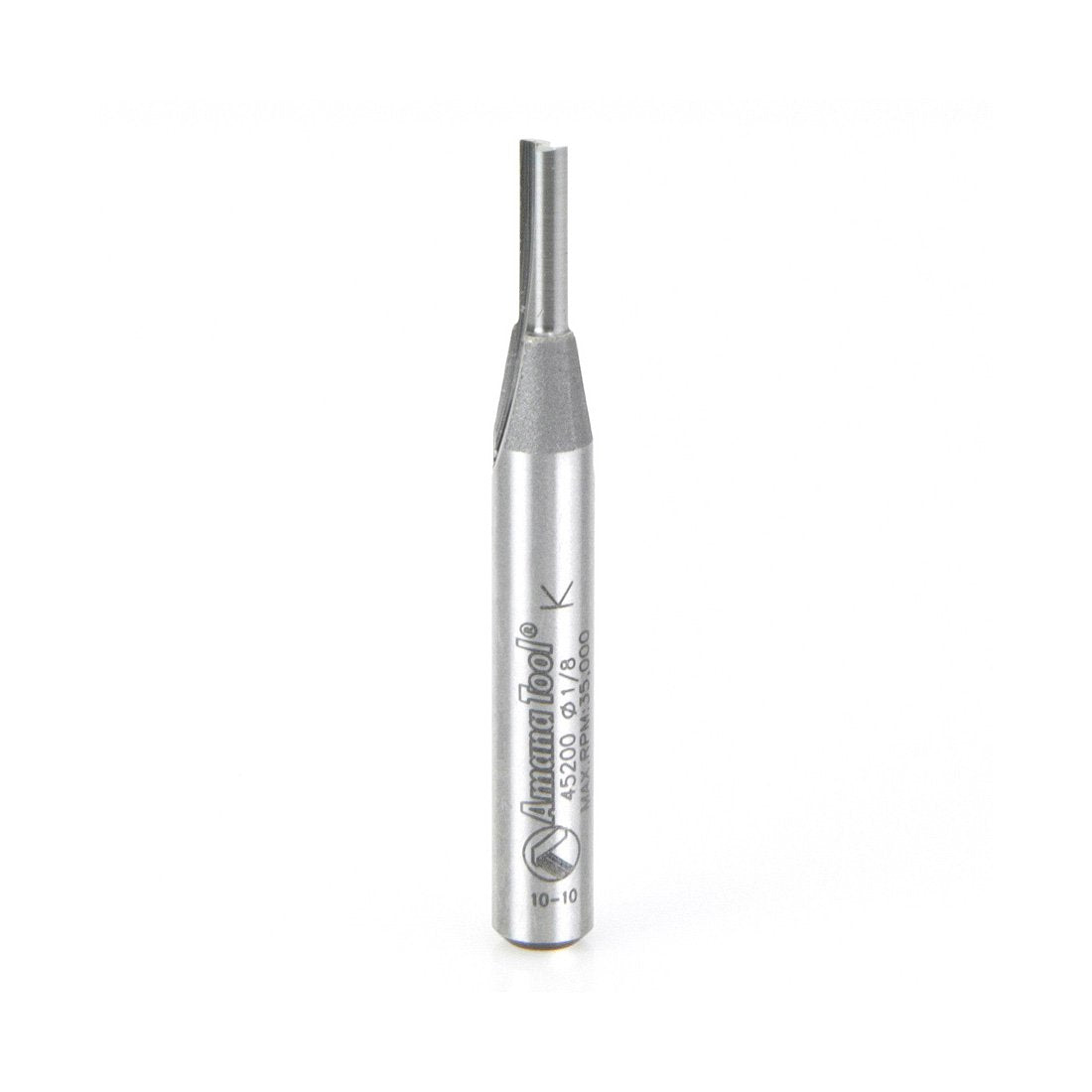 Amana Tool Solid Carbide Cutting Edge Straight Plunge High Production 1/8 Diameter x 7/16 x 1/4 Inch Shank