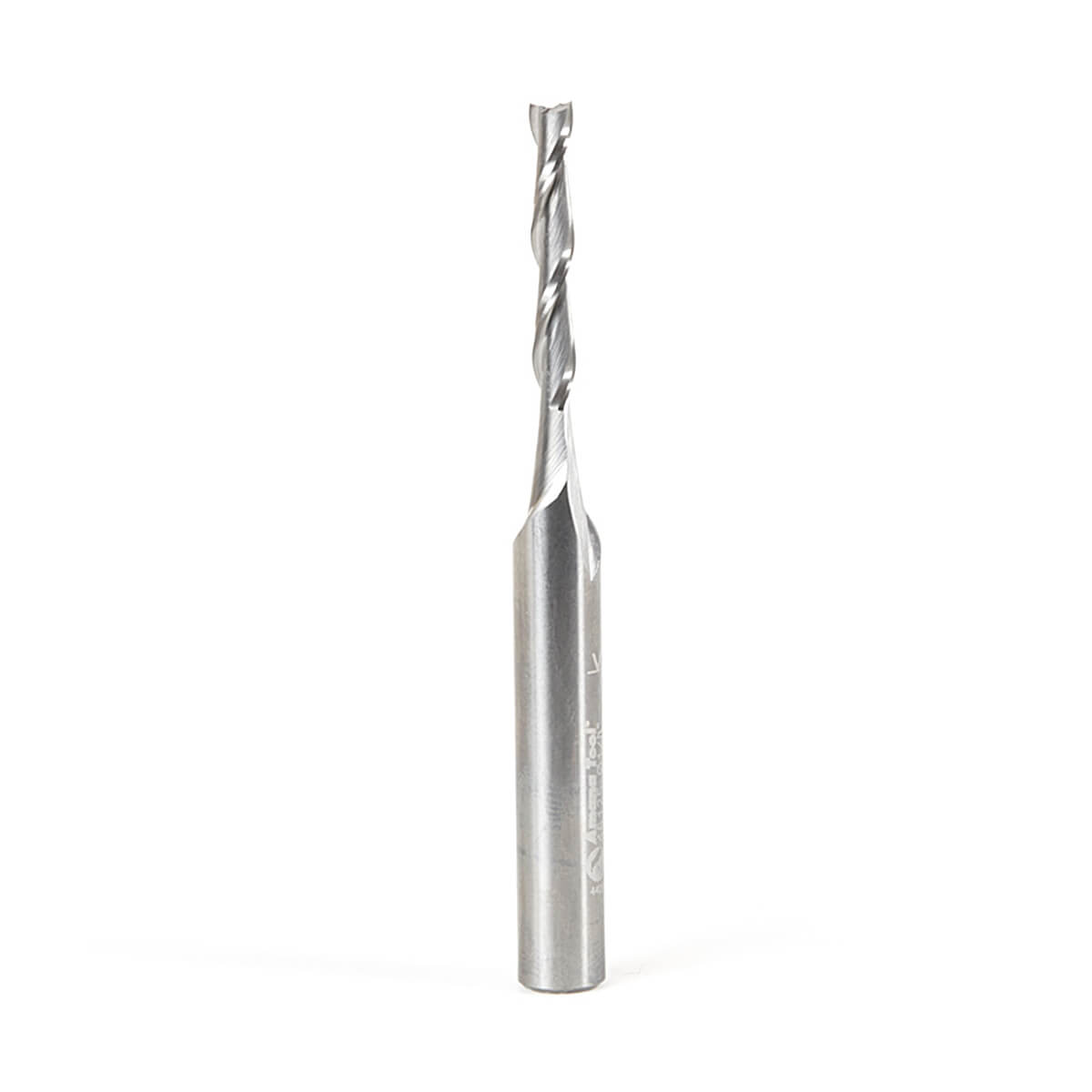 Amana Tool 46125 Solid Carbide Spiral Plunge 1/8" Diameter x 13/16" x 1/4" Shank x 2-1/2" Long Up-Cut Router Bit