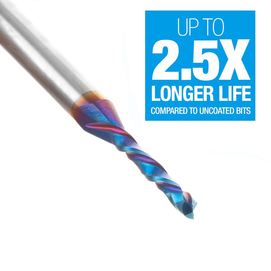 Amana Tool Solid Carbide Spektra™ Coated Compression Spiral 1/8 Dia x 13/16 x 1/4 Inch Shank