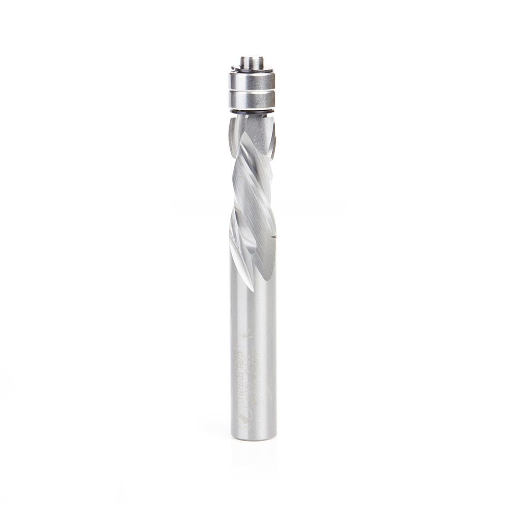 Amana Tool Solid Carbide Compression Spiral 1/2 Diameter x 1-1/4 x 1/2 Inch Shank with Double Ball Bearing