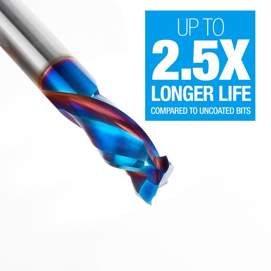 Amana Tool CNC Solid Carbide Spektra™ Extreme Tool Life Coated Mortise Compression Spiral 3/8 Diameter x 7/8 Inch x 3/8 Shank