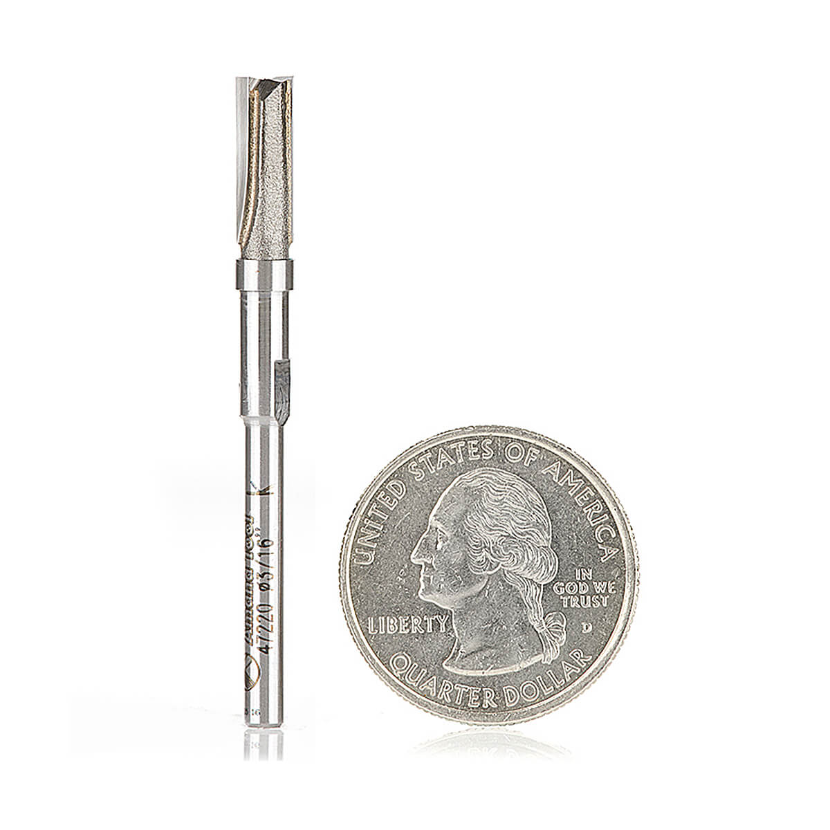 Amana Tool 47220 Miniature Flush Trim Plunge Template 3/16" Diameter x 1/2" x 1/8" Shank Carbide Tipped Router Bit