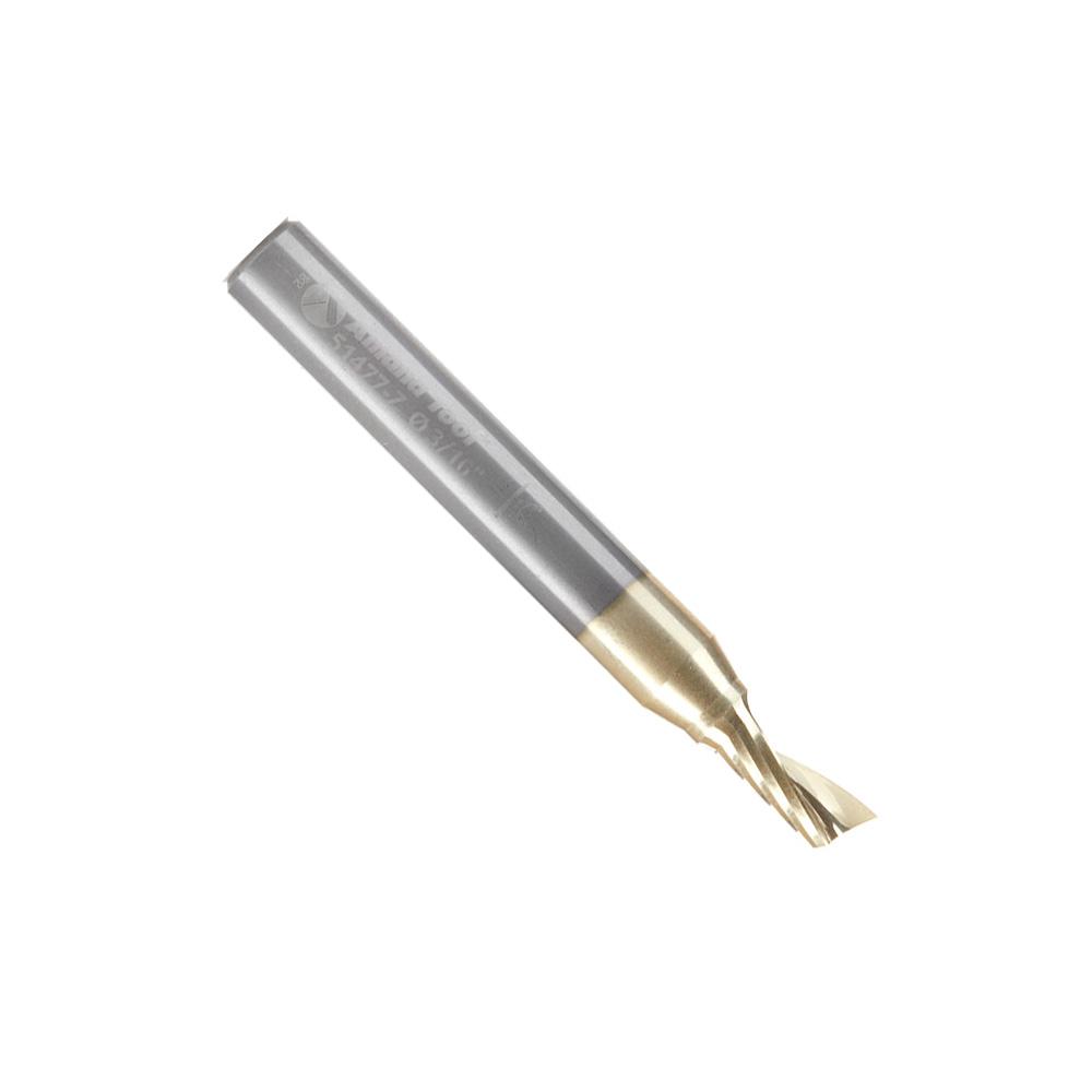 Amana Tool Solid Carbide CNC Spiral 'O' Flute, Aluminum Cutting 3/16 Diameter x 3/8 x 1/4 Shank Up-Cut ZrN Coated Router Bit