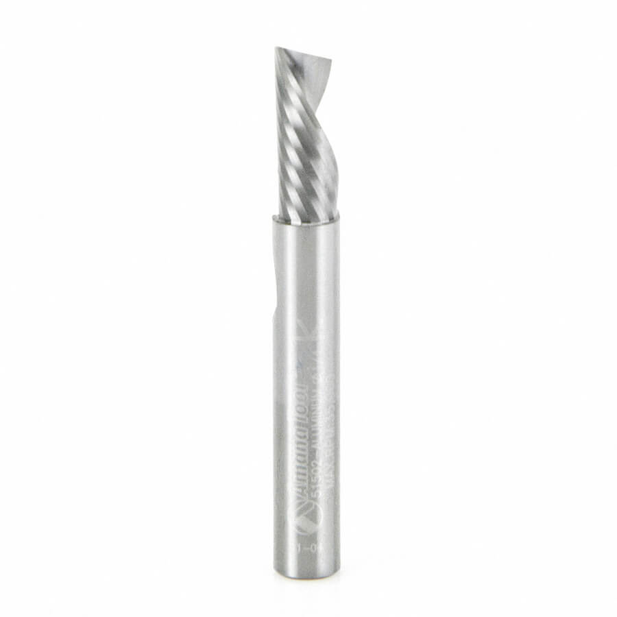 Amana Tool 51502 Solid Carbide CNC Spiral 'O' Flute, Aluminum Cutting 1/4 Dia x 5/8 x 1/4 Inch Shank Down-Cut