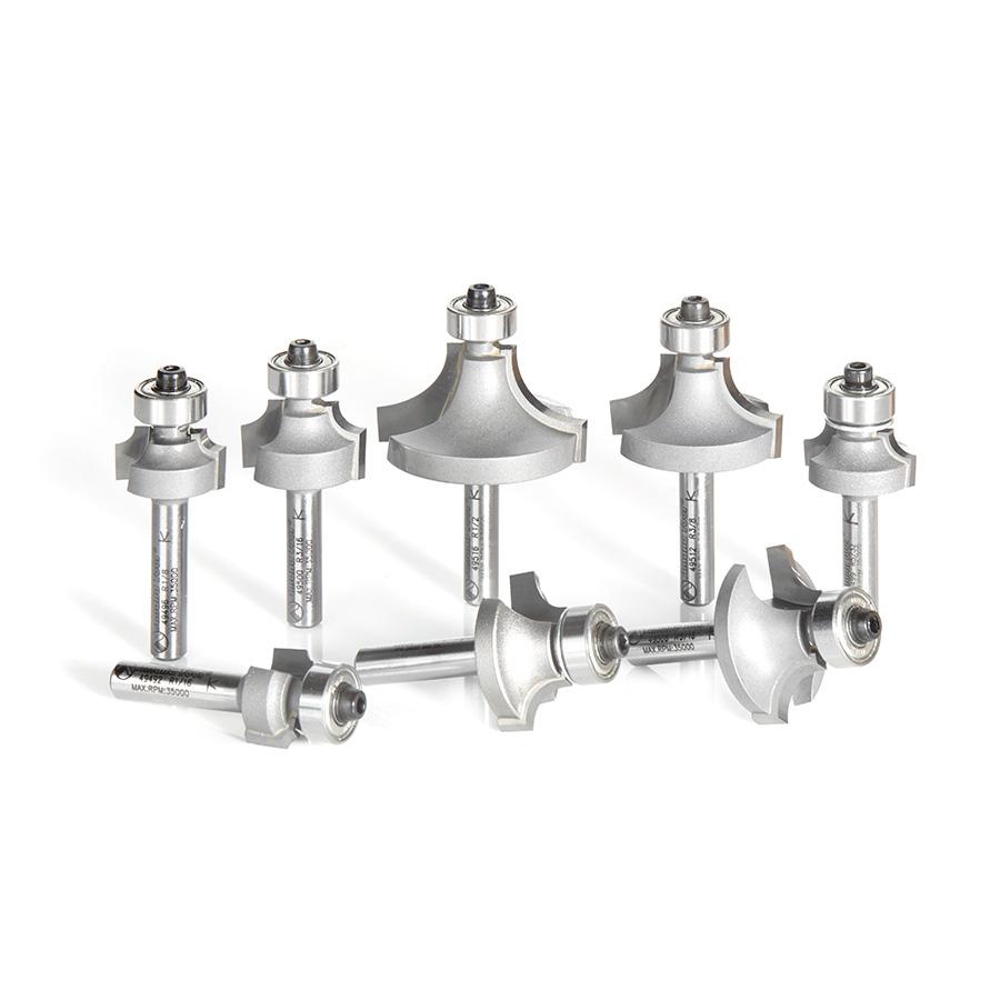 Amana Tool 8-Piece Carbide Tipped 1/4 Inch Shank Corner Round Collection