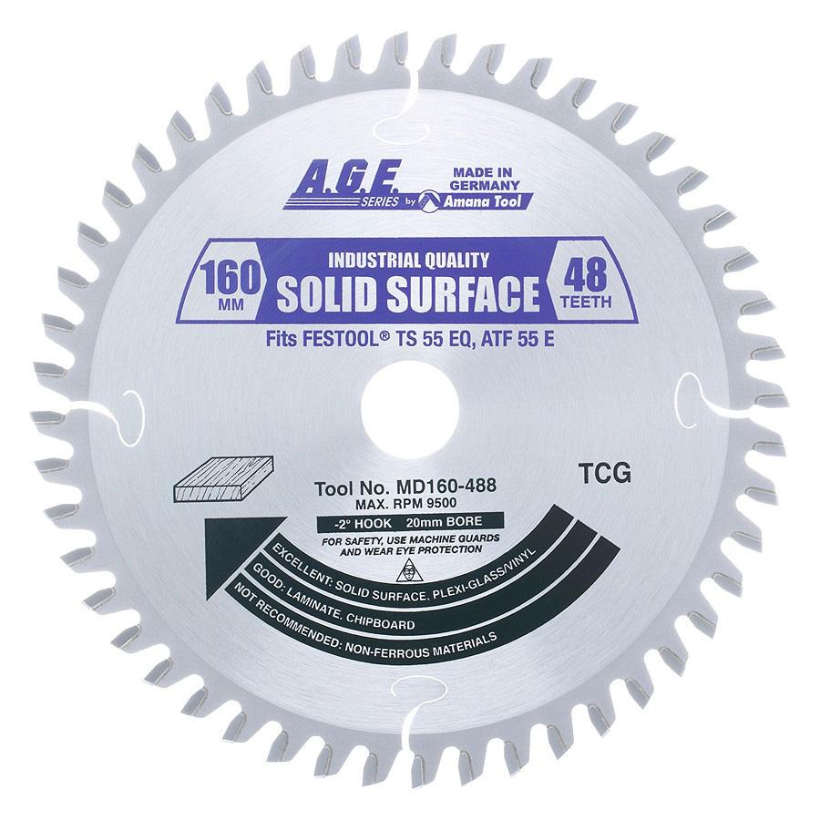 Amana Tool Carbide Tipped Saw Blade 48T TCG 160mm x 20mm Bore