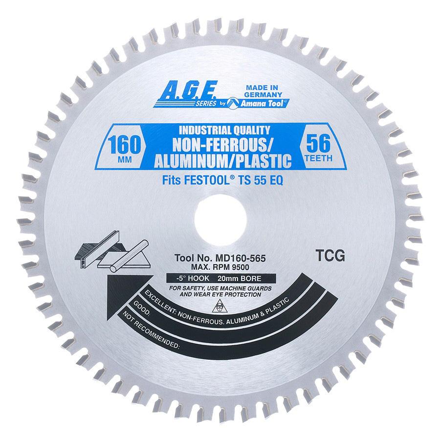 Amana Tool Carbide Tipped Saw Blade 56T TCG 160mm x 20mm Bore