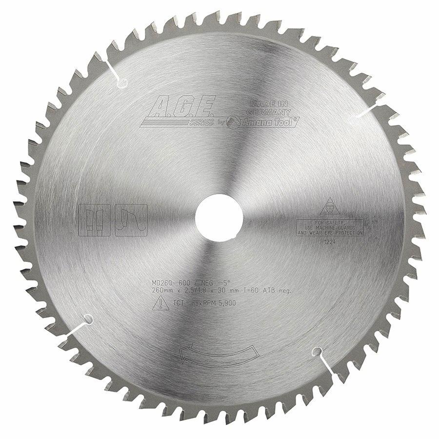 Amana Tool Carbide Tipped Saw Blade 60 Tooth ATB 260mm x 30mm Bore