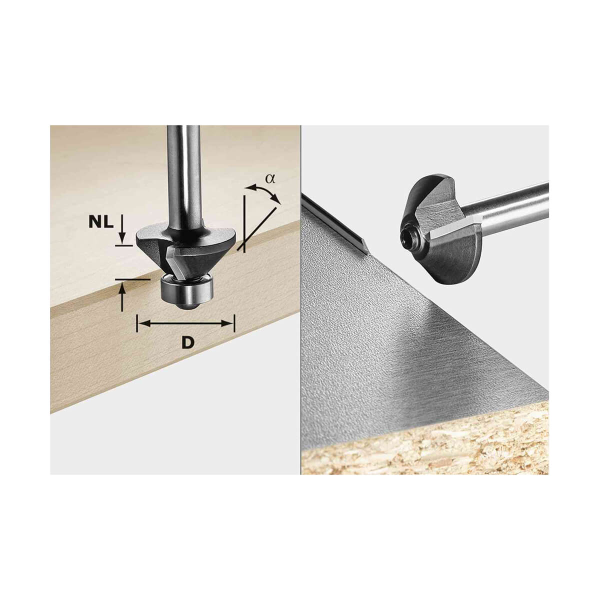 Festool 499800 Chamfer Cutter S8 HW 30° D25-KL OFK