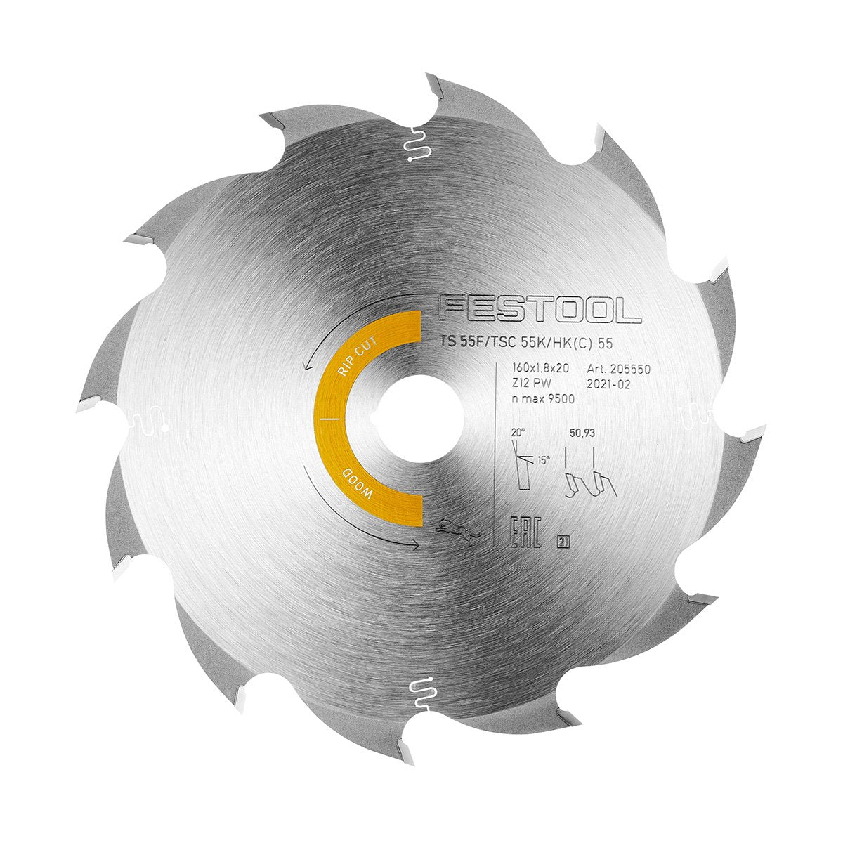 Festool TSC 55 K 12 Tooth Panther Wood Rip Saw Blade