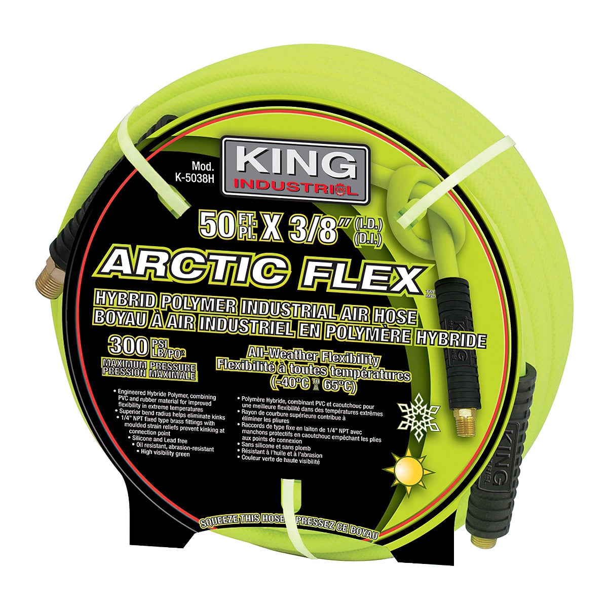 King Industrial K-5038H 3/8" x 50' Hybrid Polymer Air Hose