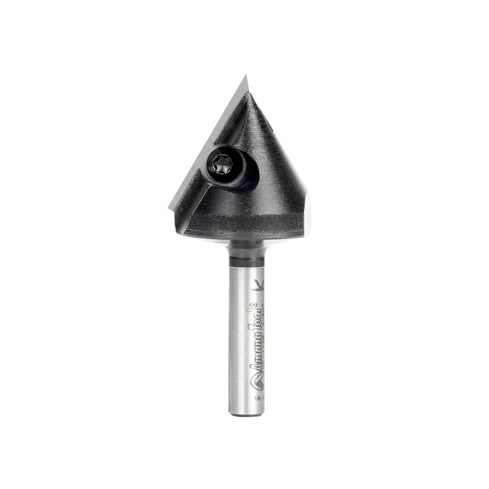 Amana Tool Insert V-Groove 60 Deg x 59/64 x 1/4 Inch Shank CNC Router Bit