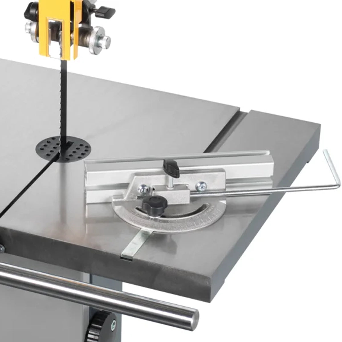 Mitre fence with guide rails for Felder bandsaws