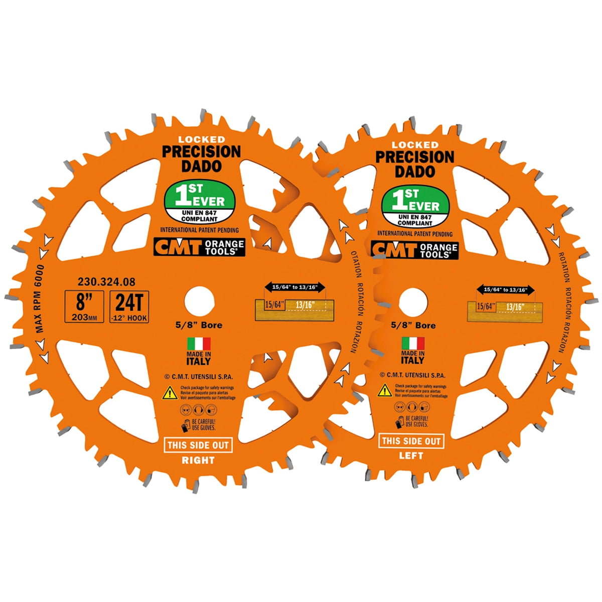 Locked Dado Pro Set 8" 24 Teeth