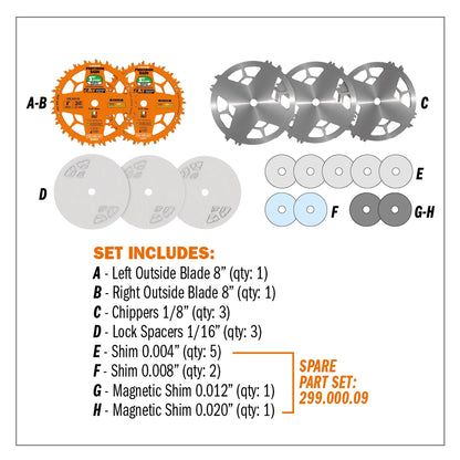 Locked Dado Pro Set 8" 24 Teeth