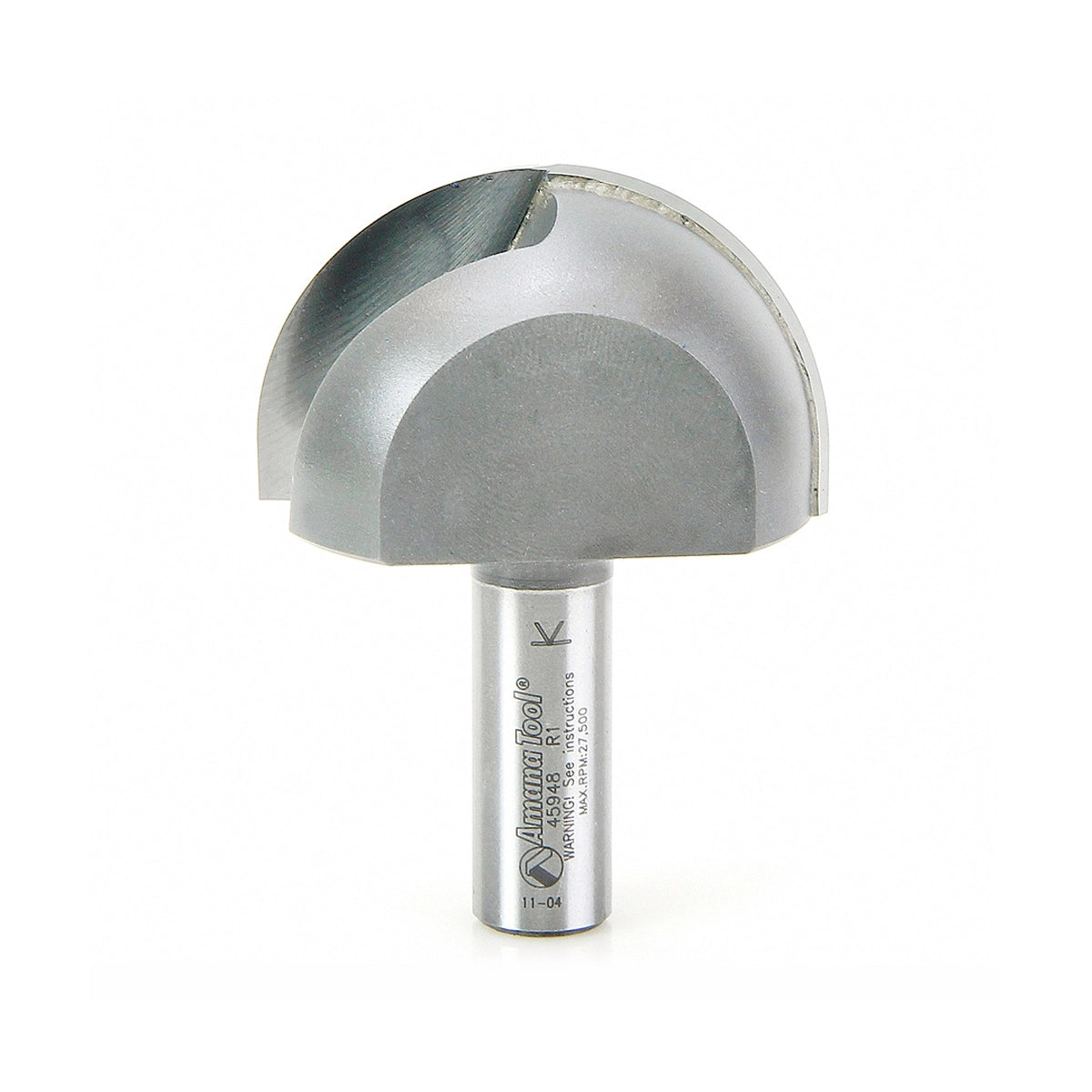 Carbide Tipped Core Box 1 Inch Radius x 2 Inch Dia x 1-1/4 x 1/2 Shank Extra Deep