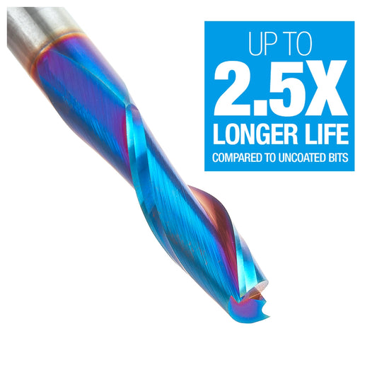 Solid Carbide Spektra™ Extreme Tool Life Coated Spiral Plunge 3/8 Dia x 1-1/4 x 3/8 Inch Shank