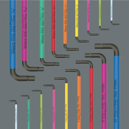 Big Pack Multicolour Hexagonal Socket Screws Hex-Plus Set 1, Metric and Imperial, 19 Pieces