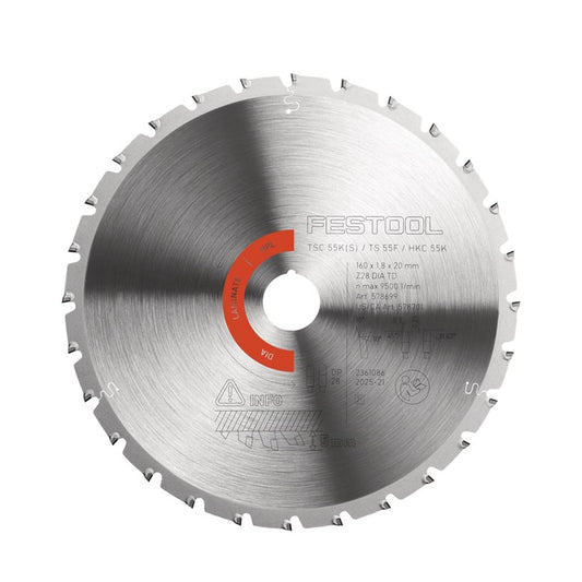 Diamond Saw Blade LAMINATE/HPL DIA 160x1,8x20 F/FA28