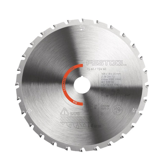 Diamond Saw Blade LAMINATE/HPL DIA 168x1,8x20 F/FA28