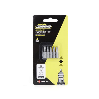 Timberline Square Scew Bit Tip for Screw Size #2, 1 Inch Long