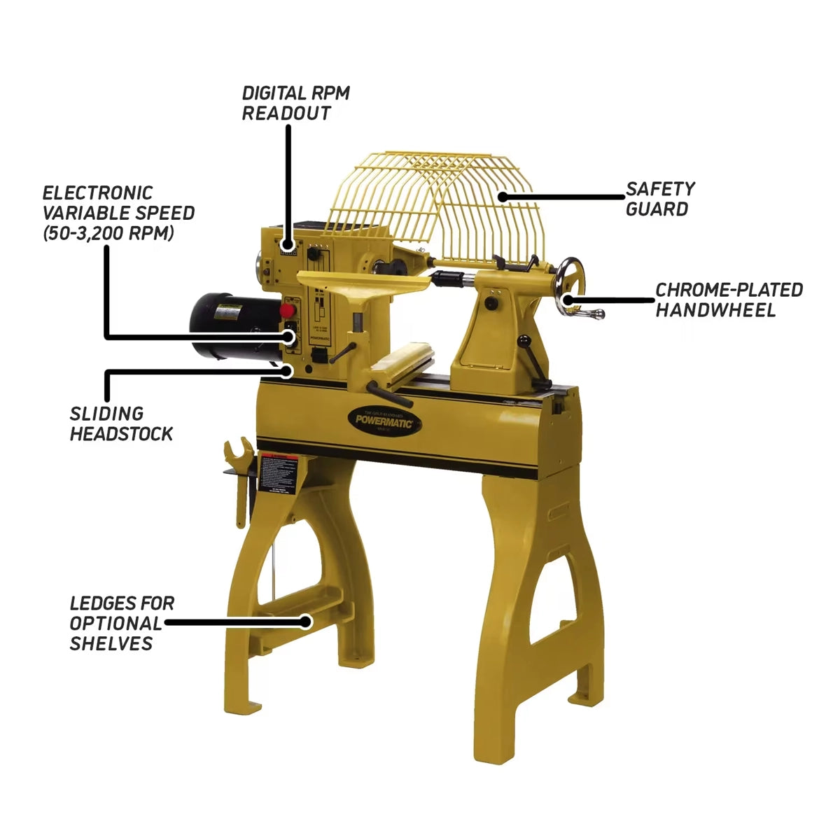 20" x 20" Woodworking Lathe, 2 HP, 220V 1Ph (PM2020)