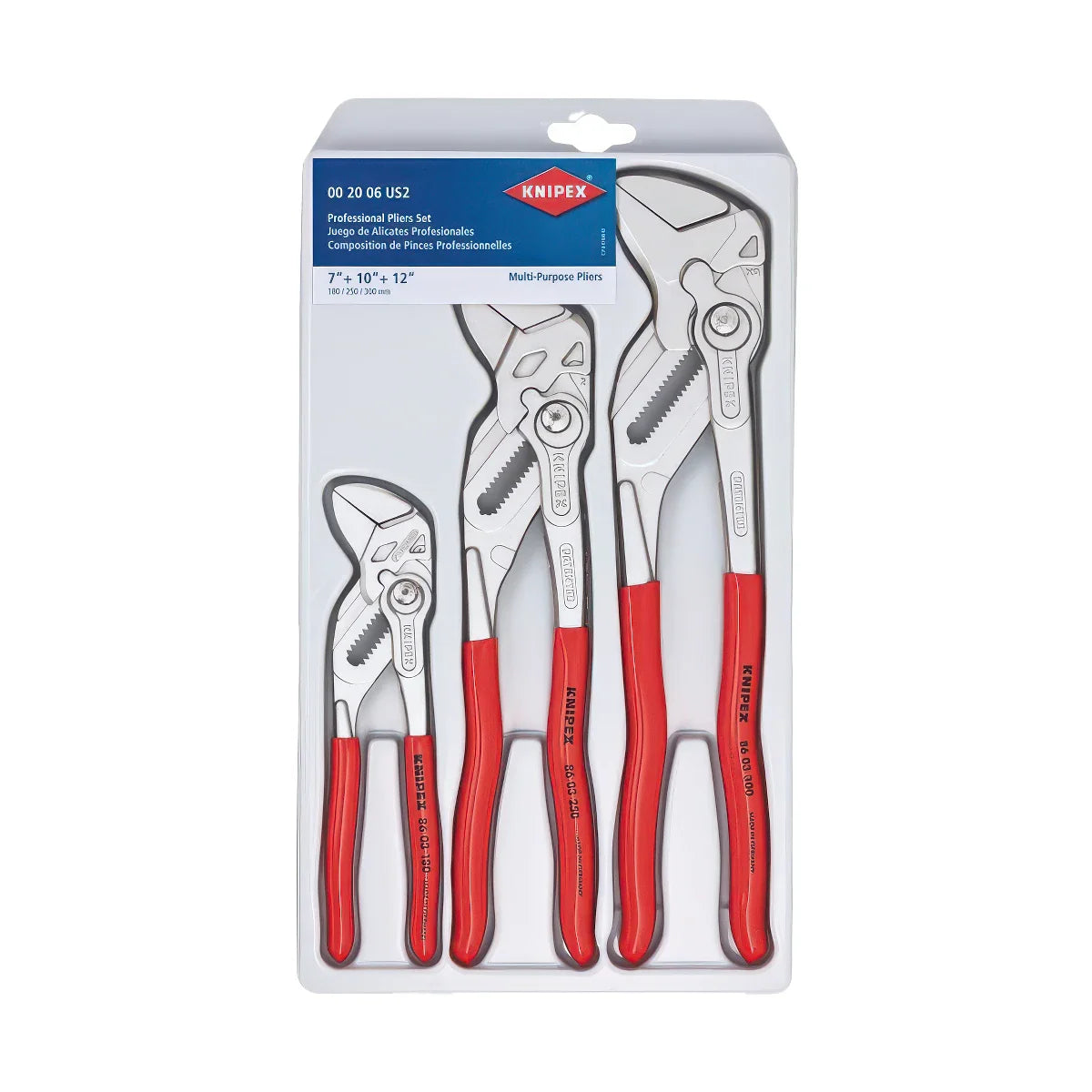 Knipex Tools 00 20 06 US2 Pliers Wrench 3-Piece Set