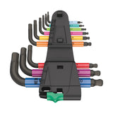 Wera Tools 05133164001 950/9 Hex-Plus 9-Piece Metric Multi-Colour BlackLaser Hex Key Set