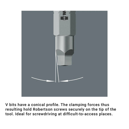 Wera Tools 05057790001 Robertson 20 V Bit Box # 2 x 25mm