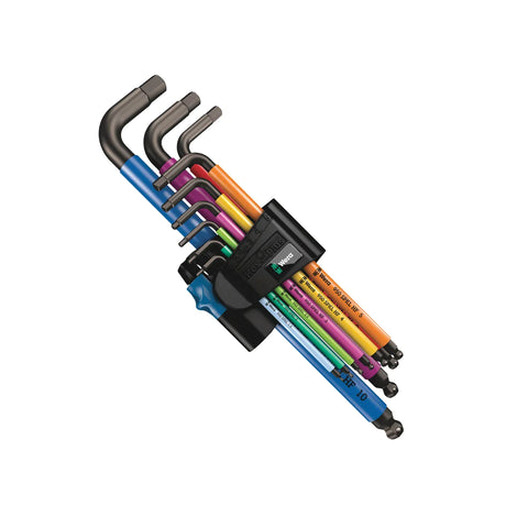 Wera Tools 05022210001 950/9 Hex-Plus Multicolour HF 1 9-Piece Metric Hex L-Key Set with Holding Function